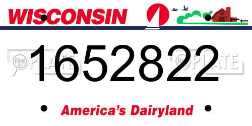 1652822 Wisconsin License Plate