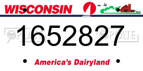 1652827 Wisconsin License Plate