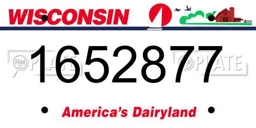 1652877 Wisconsin License Plate