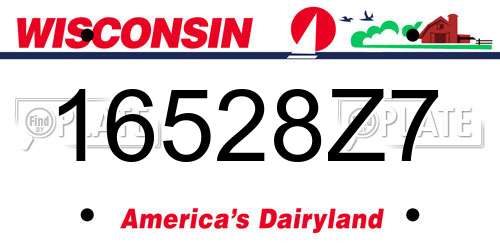16528Z7 Wisconsin License Plate