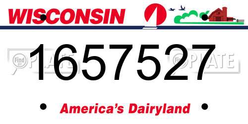 1657527 Wisconsin License Plate