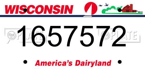 1657572 Wisconsin License Plate