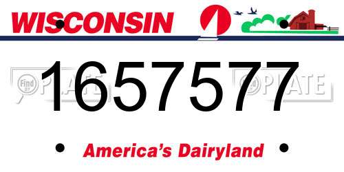 1657577 Wisconsin License Plate