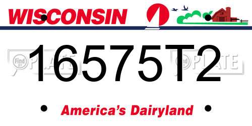 16575T2 Wisconsin License Plate
