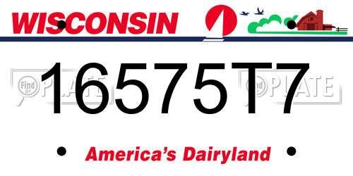 16575T7 Wisconsin License Plate