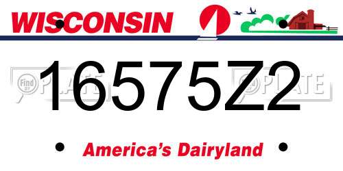 16575Z2 Wisconsin License Plate