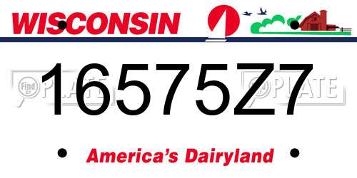 16575Z7 Wisconsin License Plate