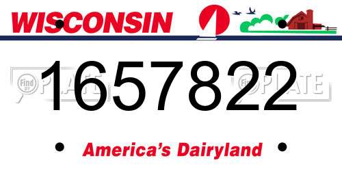 1657822 Wisconsin License Plate