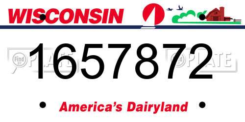 1657872 Wisconsin License Plate
