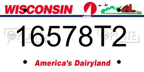 16578T2 Wisconsin License Plate