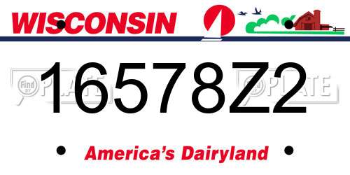 16578Z2 Wisconsin License Plate
