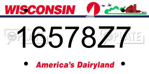 16578Z7 Wisconsin License Plate