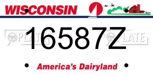 16587Z Wisconsin License Plate