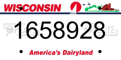 1658928 Wisconsin License Plate