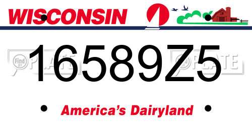 16589Z5 Wisconsin License Plate