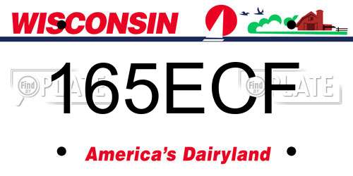 165ECF Wisconsin License Plate