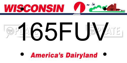 165FUV Wisconsin License Plate