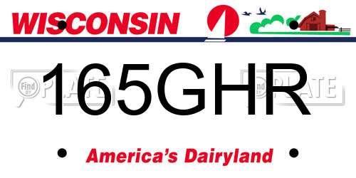 165GHR Wisconsin License Plate