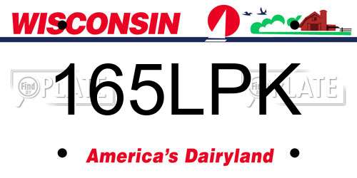 165LPK Wisconsin License Plate