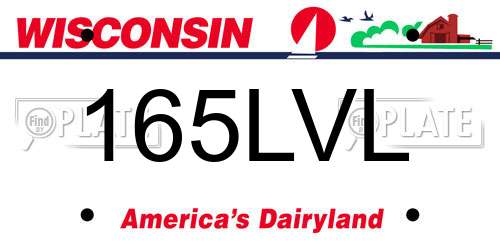 165LVL Wisconsin License Plate