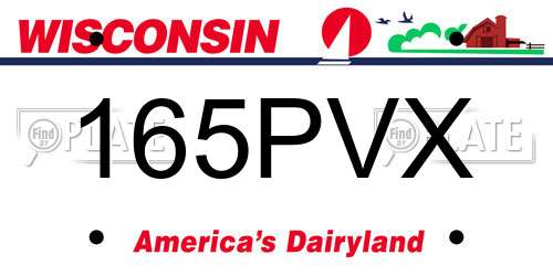 165PVX Wisconsin License Plate