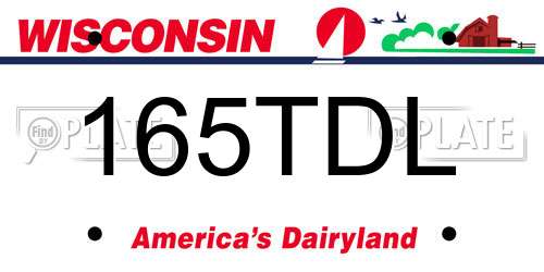 165TDL Wisconsin License Plate