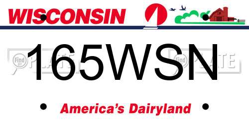 165WSN Wisconsin License Plate