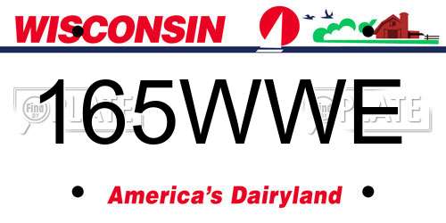 165WWE Wisconsin License Plate