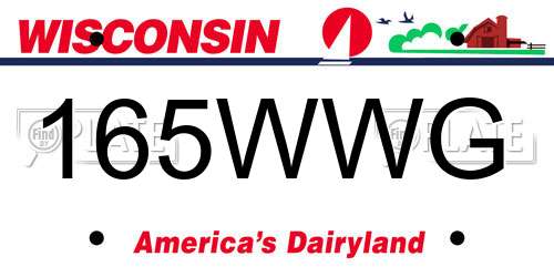 165WWG Wisconsin License Plate