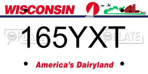 165YXT Wisconsin License Plate