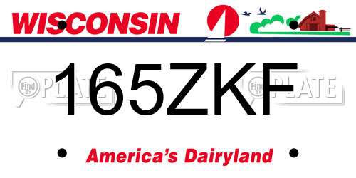 165ZKF Wisconsin License Plate