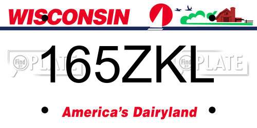 165ZKL Wisconsin License Plate