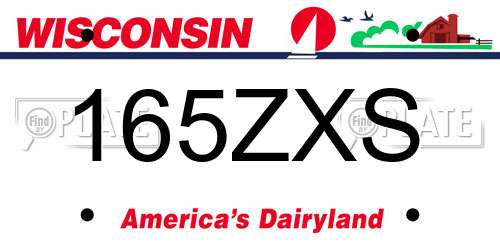 165ZXS Wisconsin License Plate
