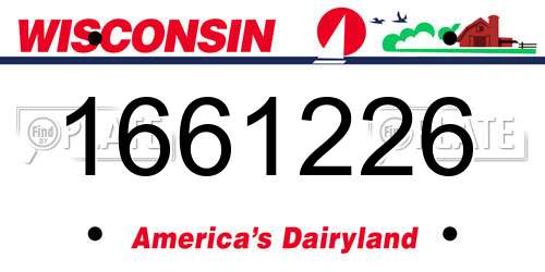 1661226 Wisconsin License Plate