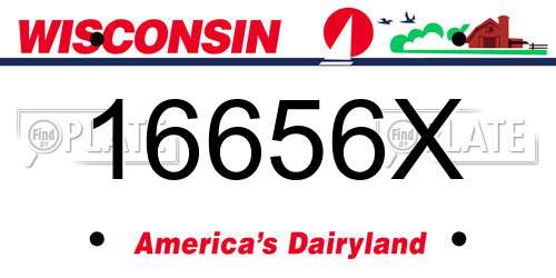 16656X Wisconsin License Plate