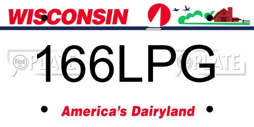 166LPG Wisconsin License Plate