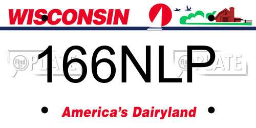 166NLP Wisconsin License Plate