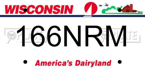 166NRM Wisconsin License Plate