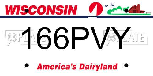 166PVY Wisconsin License Plate