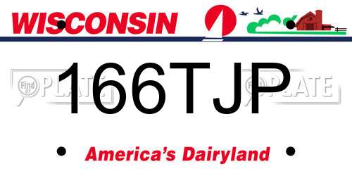 166TJP Wisconsin License Plate