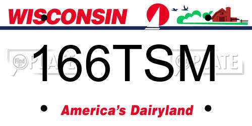 166TSM Wisconsin License Plate