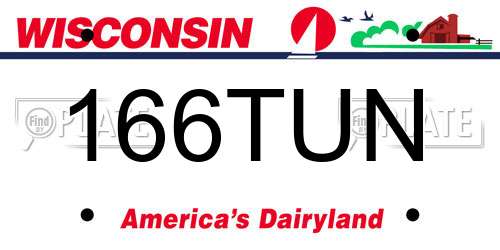 166TUN Wisconsin License Plate