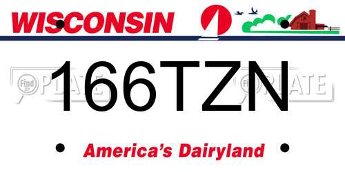 166TZN Wisconsin License Plate