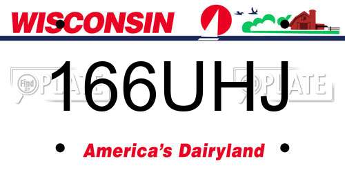 166UHJ Wisconsin License Plate