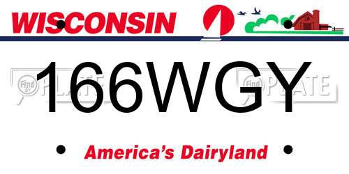 166WGY Wisconsin License Plate