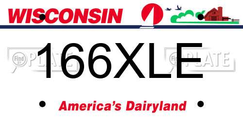 166XLE Wisconsin License Plate