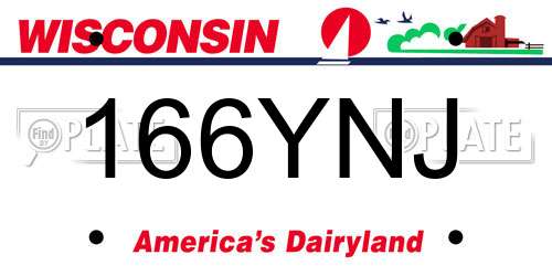 166YNJ Wisconsin License Plate