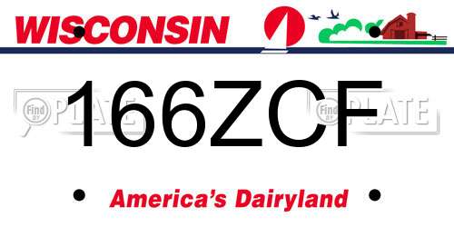 166ZCF Wisconsin License Plate