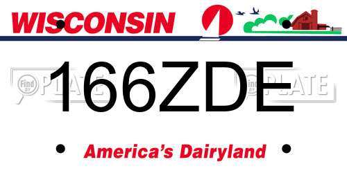 166ZDE Wisconsin License Plate