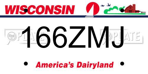 166ZMJ Wisconsin License Plate